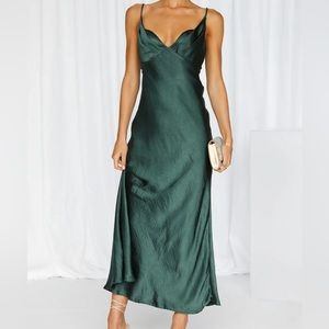 Forest green maxi dress